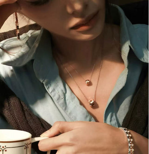 Aurora | Geometric Honeycomb Pave Cylinder Necklace