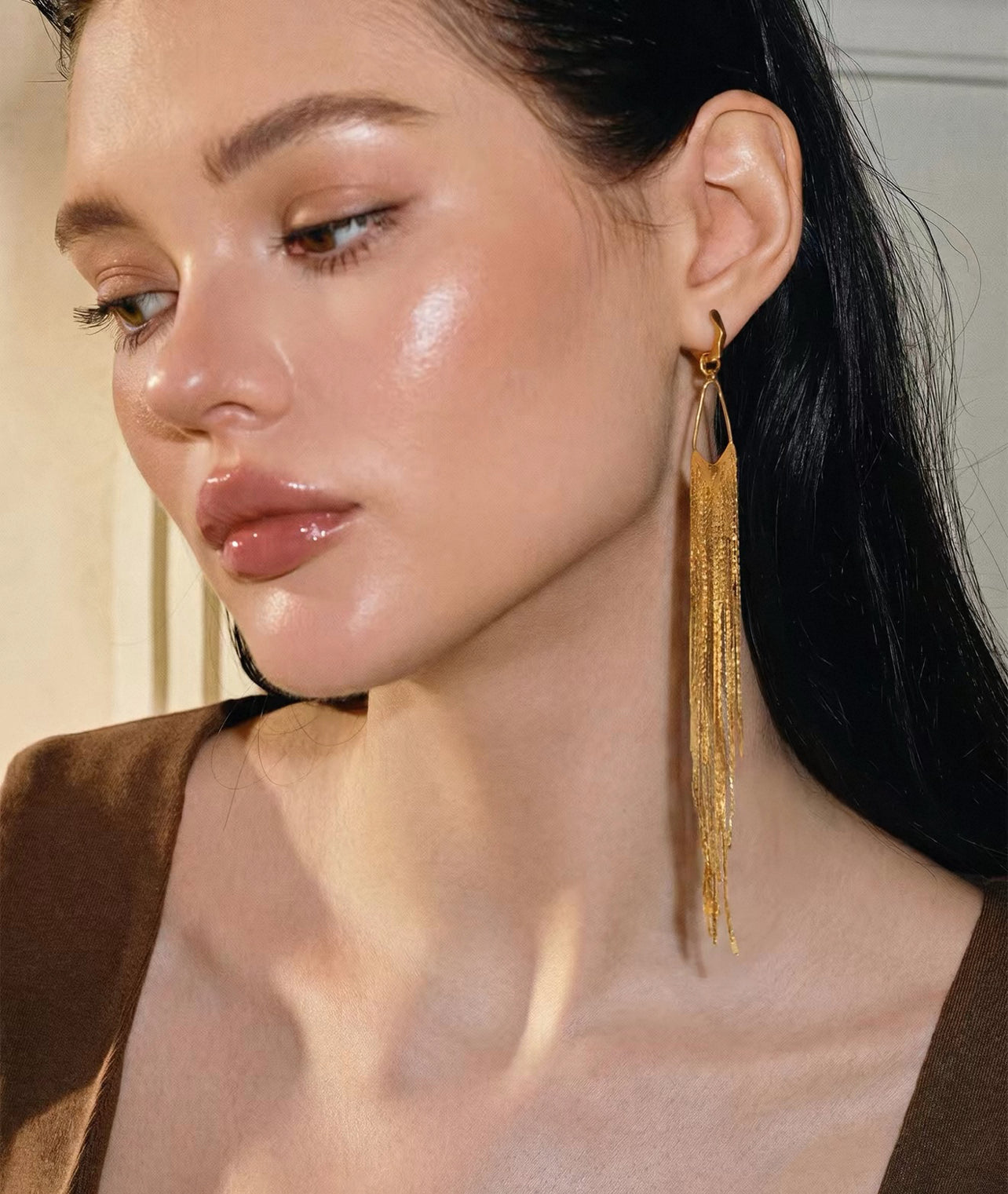 Cascade | 14.5cm Diamond-Cut Fringe Statement Earrings