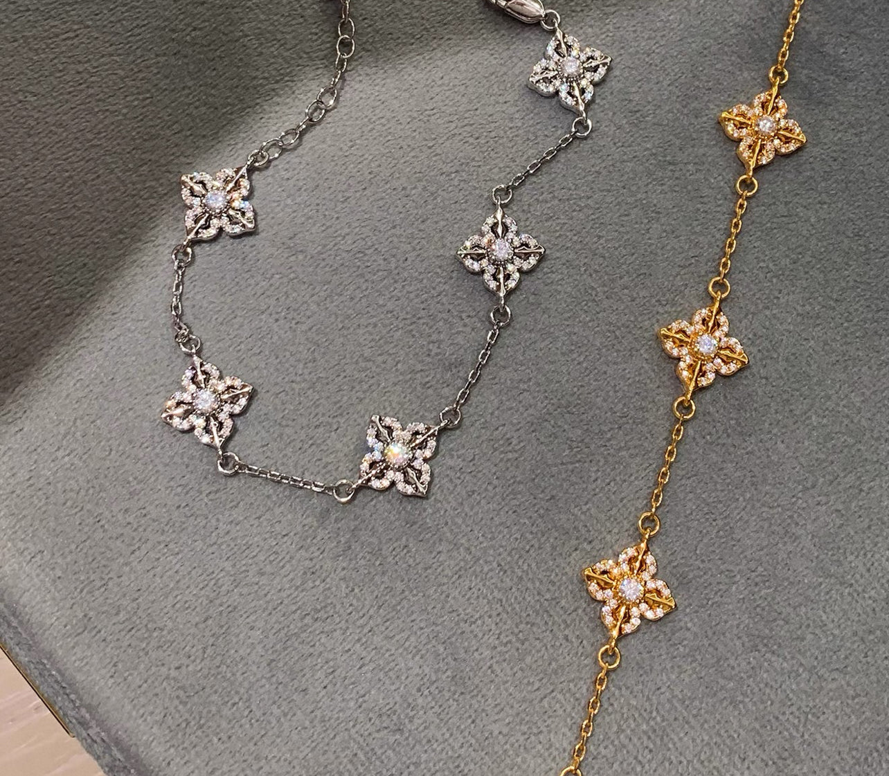 Fleur | Pave Floral Motif 3-Piece Jewelry Set