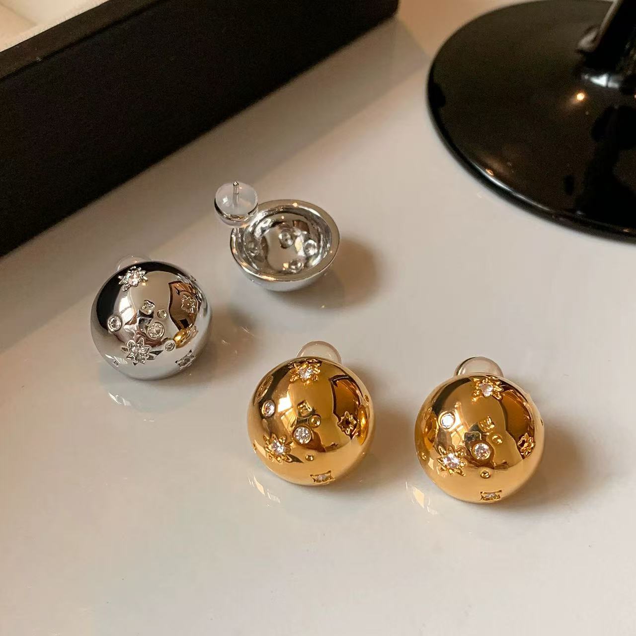 Nova | Celestial Dome Stud Earrings with 925 Silver Posts