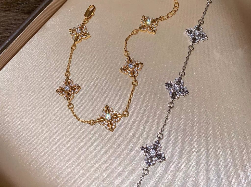 Fleur | Pave Floral Motif 3-Piece Jewelry Set