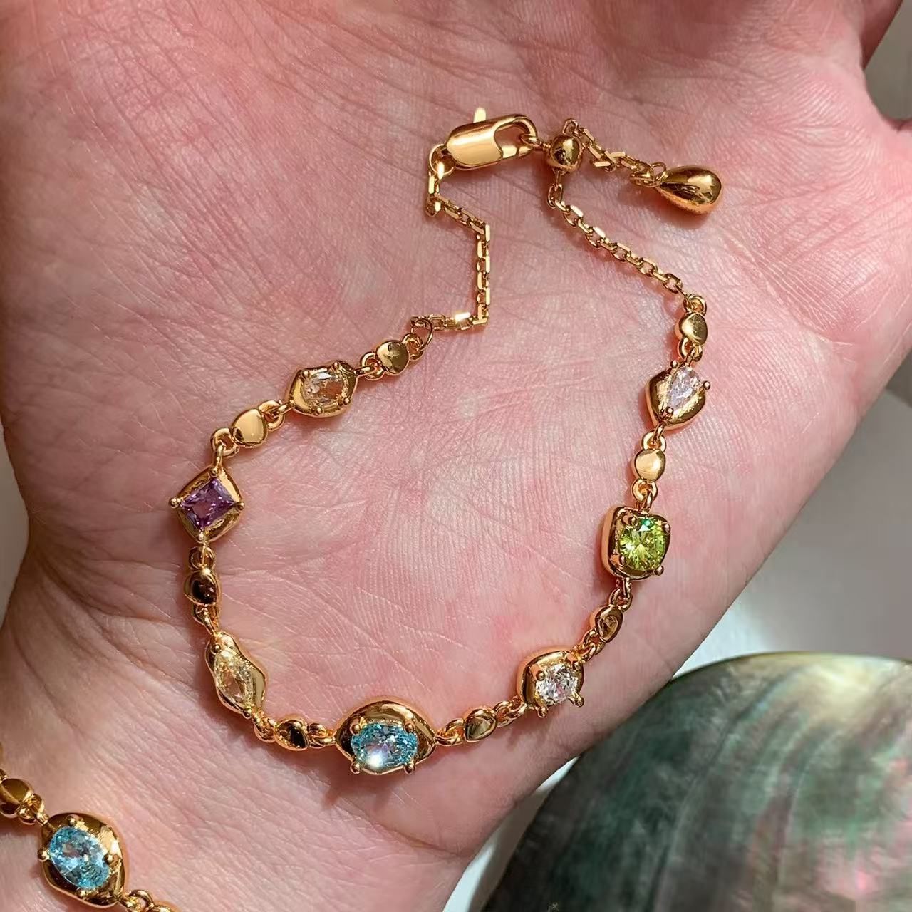 Prisma | Multi-Shape Colorful Zirconia Adjustable Bracelet