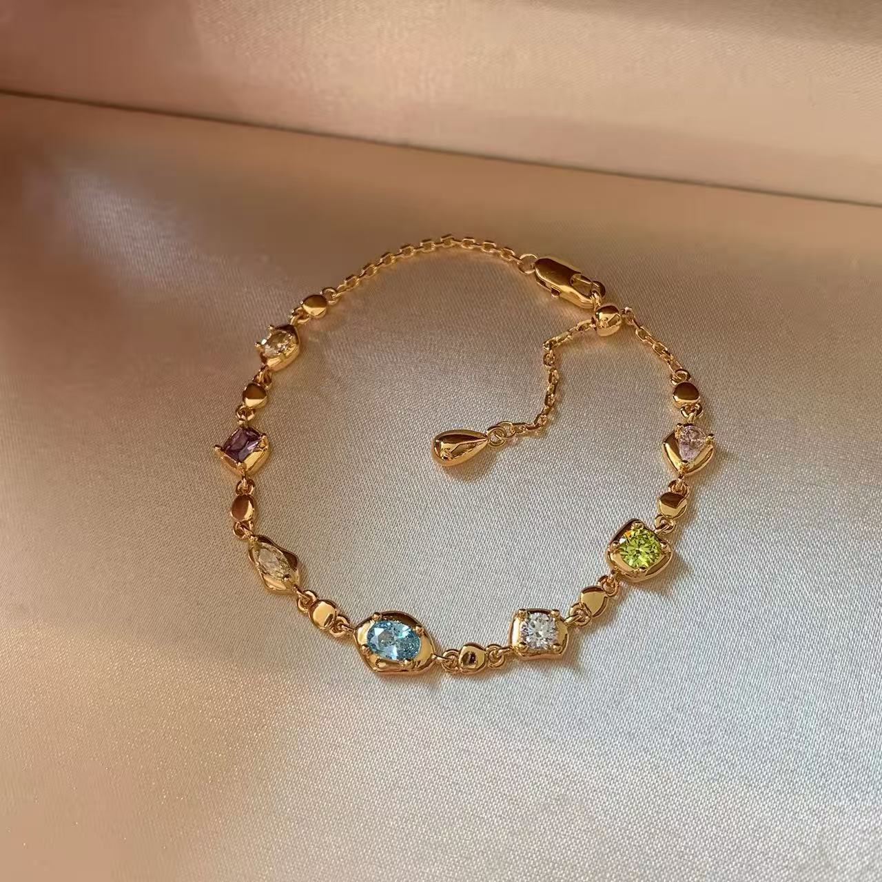 Prisma | Multi-Shape Colorful Zirconia Adjustable Bracelet