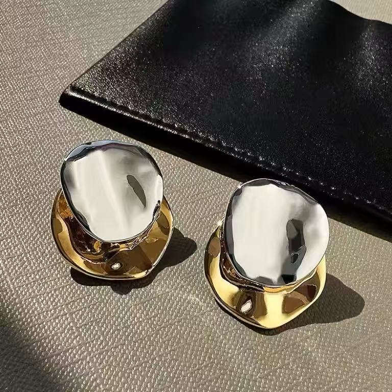 Eclipse | Two-Tone Sculptural Ear Jacket Studs