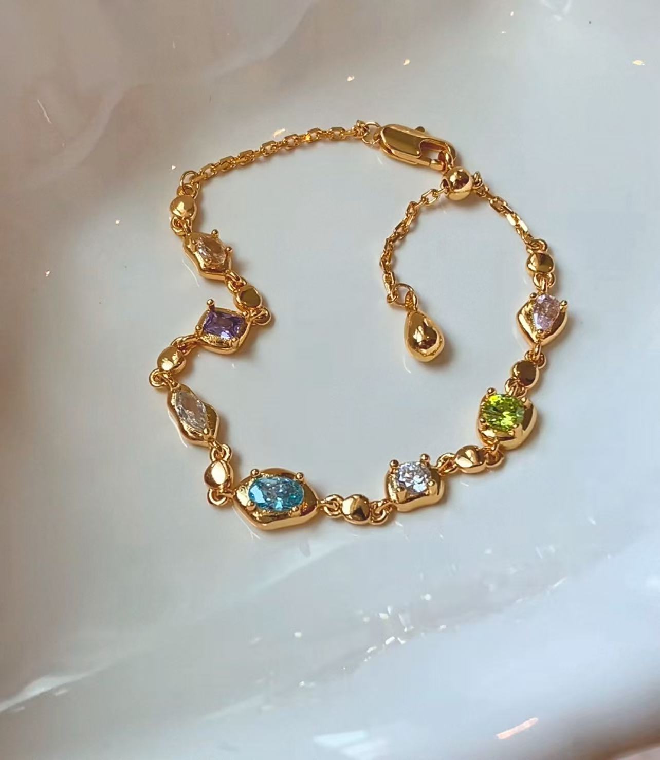 Prisma | Multi-Shape Colorful Zirconia Adjustable Bracelet