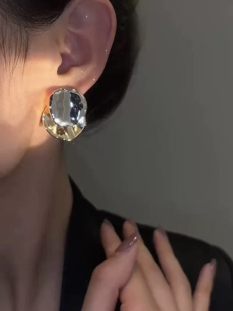 Eclipse | Two-Tone Sculptural Ear Jacket Studs