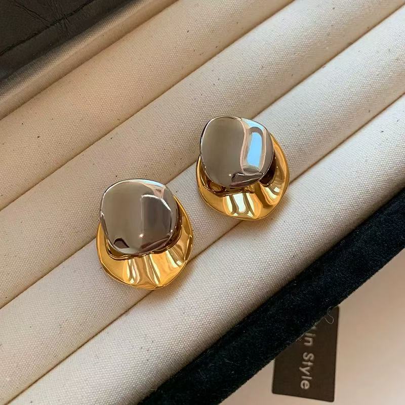 Eclipse | Two-Tone Sculptural Ear Jacket Studs